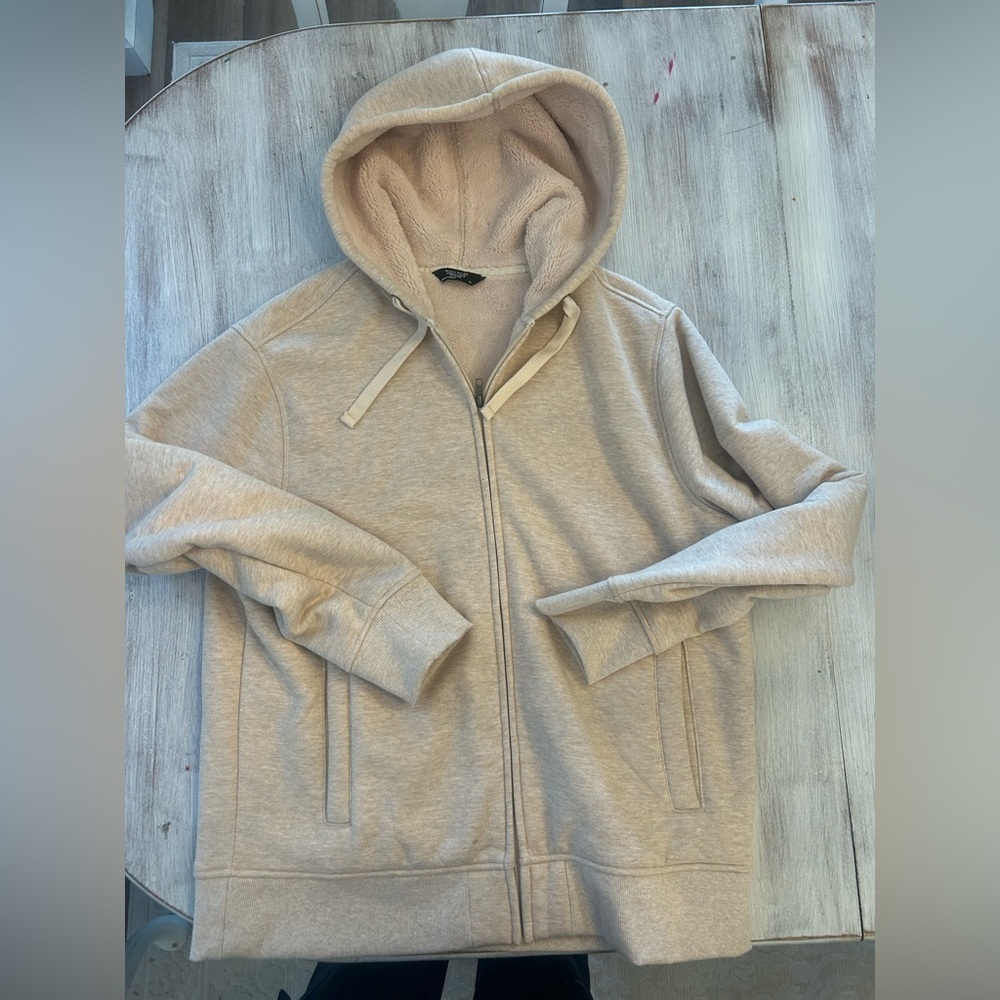 Member’s Mark Sherpa Lined Full-Zip Hoodie – beige – Size XL - Picture 1 of 2